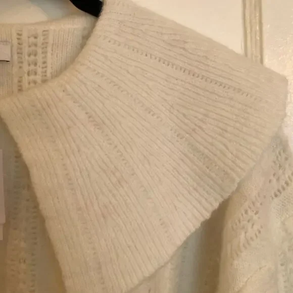 NWT Topshop Knitted Stitch Collar Jumper in Ivory - Picture 12 of 13
